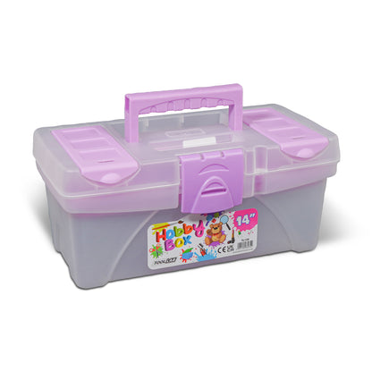 Hobby Tool Box Multi-Compartment Craft & Tool Storage Organiser with Carry Handle