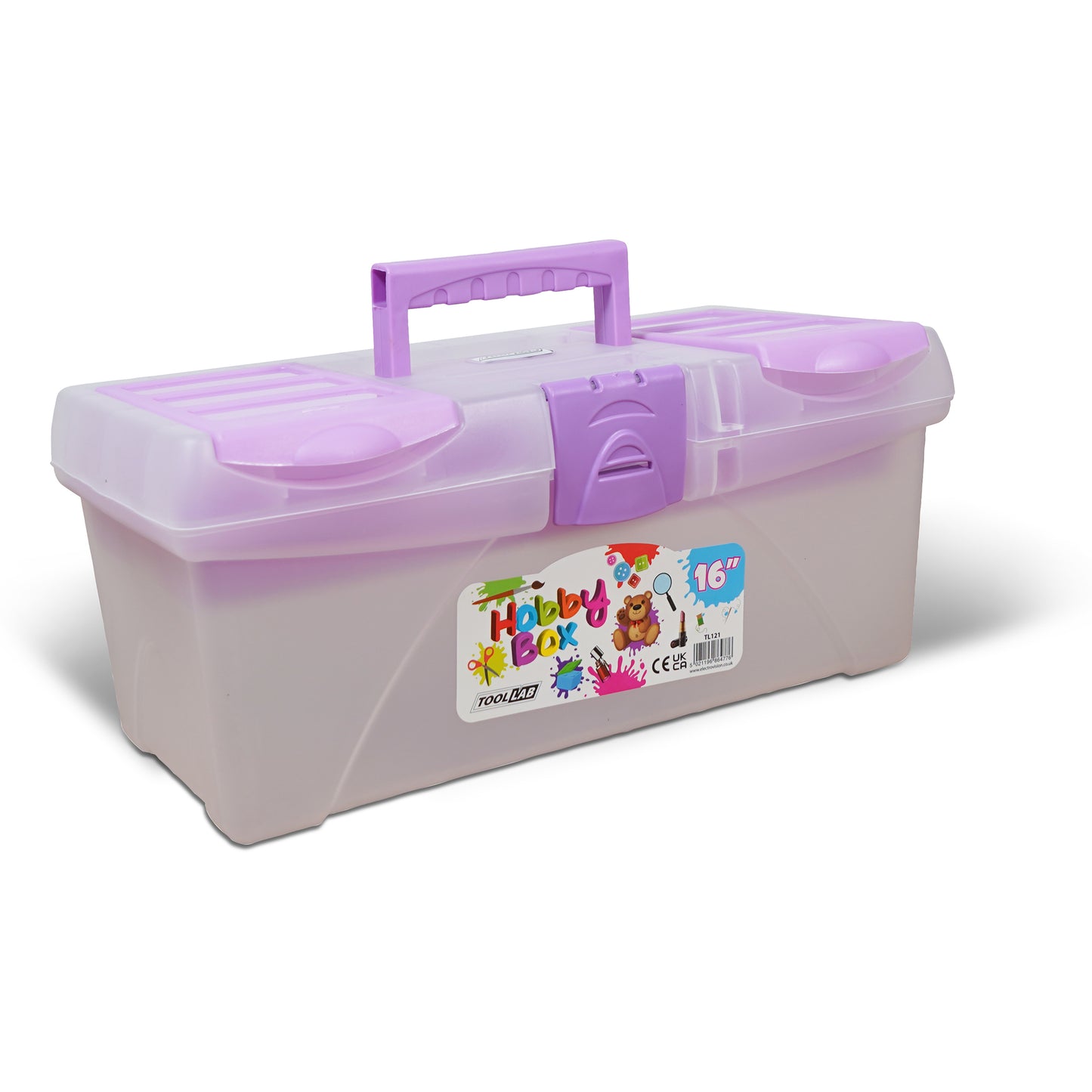 Hobby Tool Box Multi-Compartment Craft & Tool Storage Organiser with Carry Handle