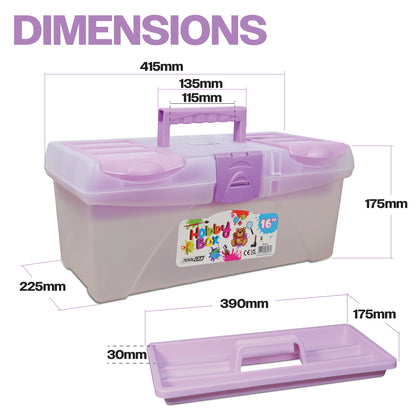 Hobby Tool Box Multi-Compartment Craft & Tool Storage Organiser with Carry Handle
