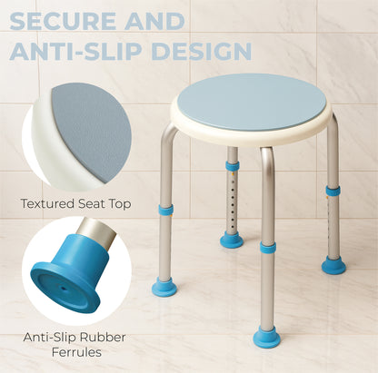 Aidapt Rotating Bath Stool 360° – Adjustable Shower Seat, Non‑Slip, Lightweight Bathroom Safety Aid