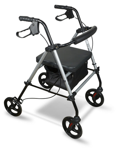 Lightweight & Durable 4-Wheel Rollator Walker (Silver)
