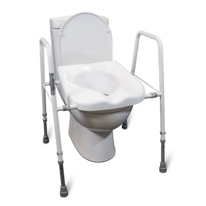 Solo President Width Adjustable Toilet Seat and Frame - Flat Packed