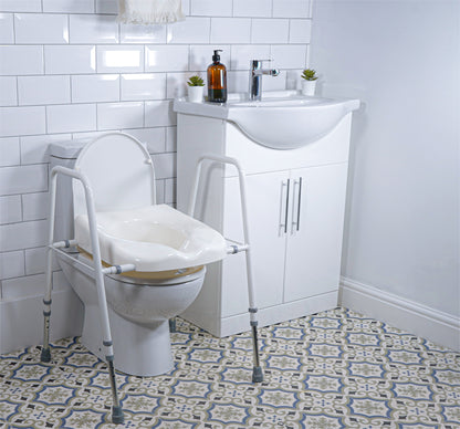 Solo President Width Adjustable Toilet Seat and Frame - Flat Packed