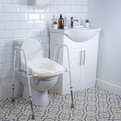 Solo President Width Adjustable Toilet Seat and Frame - Flat Packed