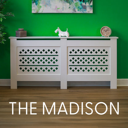 MDF Radiator Cover Rhombic Vents, X.Large - White
